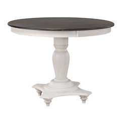 French Chic 48” Round Adjustable Pedestal Dining Table