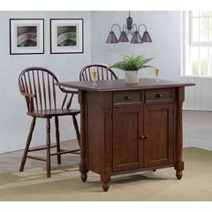 Drop Leaf Kitchen Island with Counter Height Stools with Arms