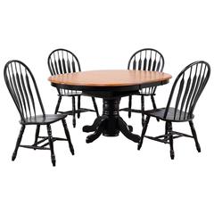 Black Cherry Selections 5 Piece 66" Oval Extendable Pedestal Dining Set