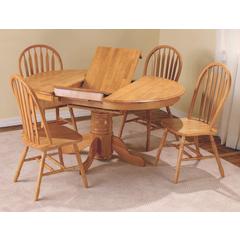 Oak Selections 5 Piece 66" Oval Extendable Pedestal Dining Set