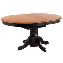 Black Cherry Selections 66" Oval Pedestal Extendable Dining Table