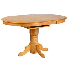Oak Selections 66" Oval Pedestal Extendable Butterfly Leaf Pub Table