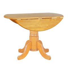 Oak Selections 42" Round Extendable Drop Leaf Dining Table