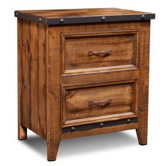 Rustic City 2 Drawer Nightstand