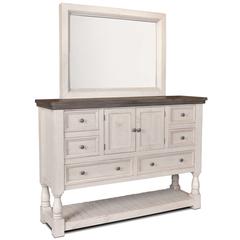 Rustic French Dresser and Mirror Set