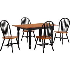 5PC 60" Rectangular Extendable Wood Dining Set