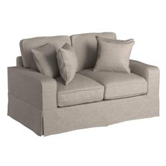 Americana Box Cushion Track Arm Slipcovered Loveseat