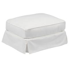 Americana Box Cushion Slipcovered Ottoman