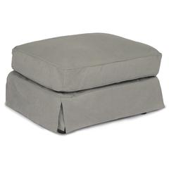 Americana Box Cushion Slipcovered Ottoman