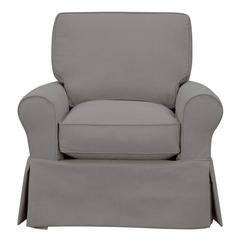 Horizon Slipcovered Swivel Rocking Chair and Ottoman