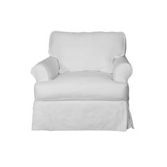 Horizon Slipcovered T-Cushion Chair with Ottoman