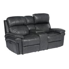 Luxe Leather Reclining Loveseat with Power Headrest and Console