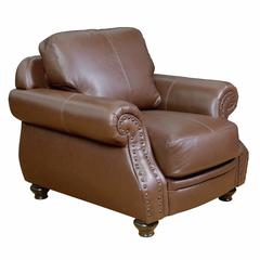 Charleston 42" Wide Top Grain Leather Armchair