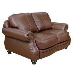 Charleston 63" Wide Top Grain Leather Loveseat