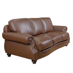 Charleston 86" Wide Top Grain Leather Sofa