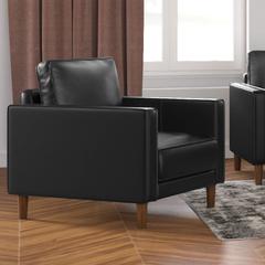 Prelude 32" Wide Black Top Grain Leather Armchair