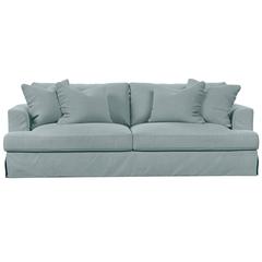 Newport Slipcovered Recessed Fin Arm 94" Sofa