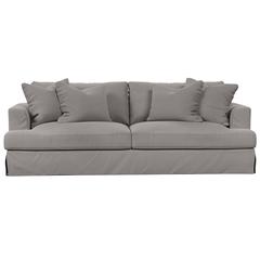 Newport Slipcovered Recessed Fin Arm 94" Sofa