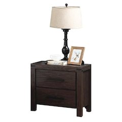 2 Drawers Nightstand In Dark Grey