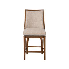 Katherine 40.74 in. Walnut High Back Wood Swivel Bar Stool with Fabric Seat