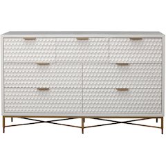 Contemporary White Pearl Dresser, White