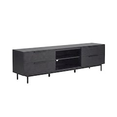 Modern TV Console in Black with spacious storage and sleek design