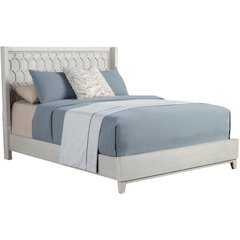 Transitional Denver Standard King Panel Bed, Gray