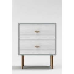 Glam Saige Nightstand, Weathered White/Gray