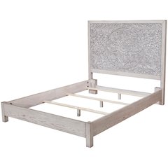 Traditional Aria Queen Panel Bed, Gray