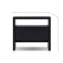 Contemporary Flo Nightstand, Black