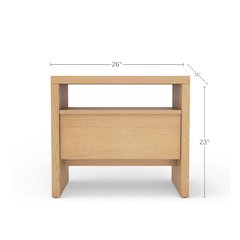 Contemporary Flo Nightstand, Natural