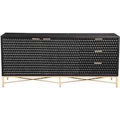 Contemporary Black Pearl TV Console, Black