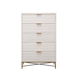 Contemporary White Pearl Chest, White