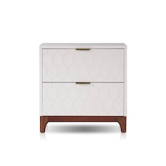 Transitional Kara Nightstand, Ivory