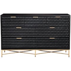 Contemporary Black Pearl Dresser, Black
