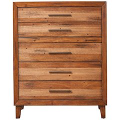 Modern Trinidad 5 Drawer Multifunction Chest, Brown