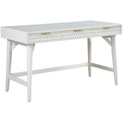 Contemporary White Pearl Large Desk, White
