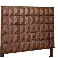 Transitional Trig Queen Headboard, Mahogany