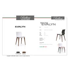 Evalyn Chair WHITE seat with WALNUT legs