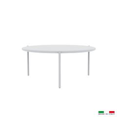 Large Round End Table White