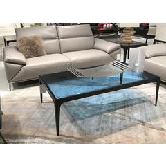 Dynasty Coffee Table Rectangular Ocean Blue Glass Top