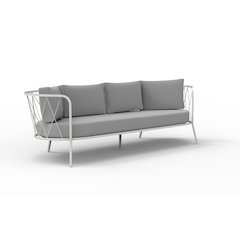 Dasy Sofa, Matt WHITE with GREY Cushions