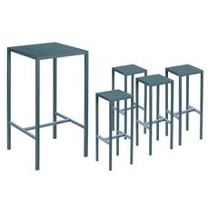 1 Bar Table & 4 Barstools Grey