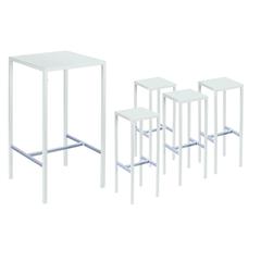 1 Bar Table & 4 Barstools White