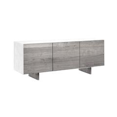 Thin Sideboard White Body Grey Ash Doors