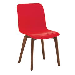 Vela Dining Chair RED with walnut back