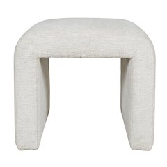 Modern Curved Upholstered Waterfall Jacquard Petite Ottoman Bench - Set of 2