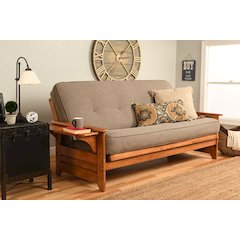 Simple Fabric Futon with Polyester Cover and Sturdy Frame for Living Room