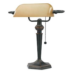 Incandescent Desk Lamp, 6.5w x 6.5d x 16h, Oil Rubbed Bronze
