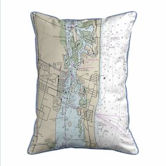 Vero Beach, FL Nautical Map Extra Large Zippered Indoor/Outdoor Pillow 20x24